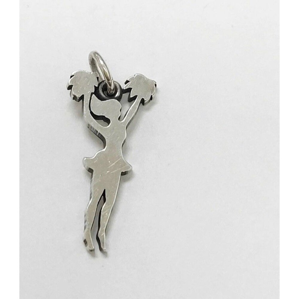 James Avery Cheerleader Pom-Pom Squad silver Charm  - uncut loop